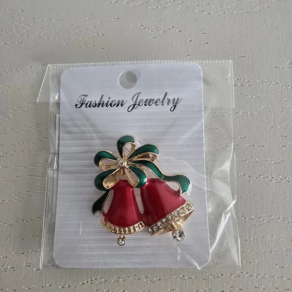 Fashion Jewelry Christmas Brooch Set - Red and Green - Picture 3 of 4
